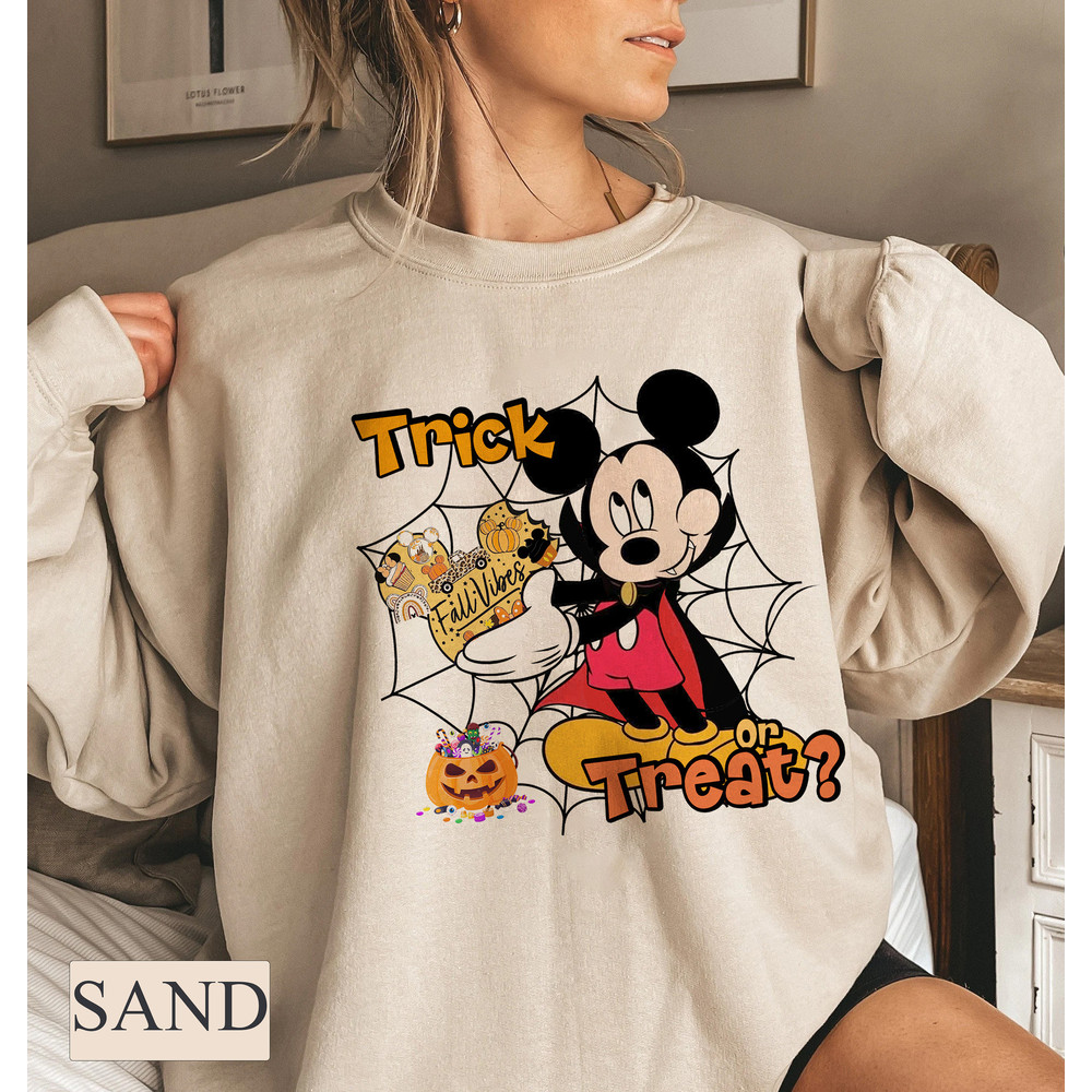 Disney Mickey Halloween Trick or Treat T-Shirt, Disney Halloween Shirt, Fall Vibes Shirt, Tis The Season Shirt, Women's Fall Tee, Friends - 3.jpg