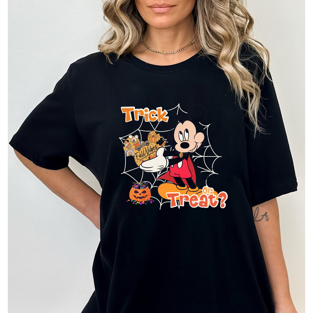 Disney Mickey Halloween Trick or Treat T-Shirt, Disney Halloween Shirt, Fall Vibes Shirt, Tis The Season Shirt, Women's Fall Tee, Friends - 4.jpg