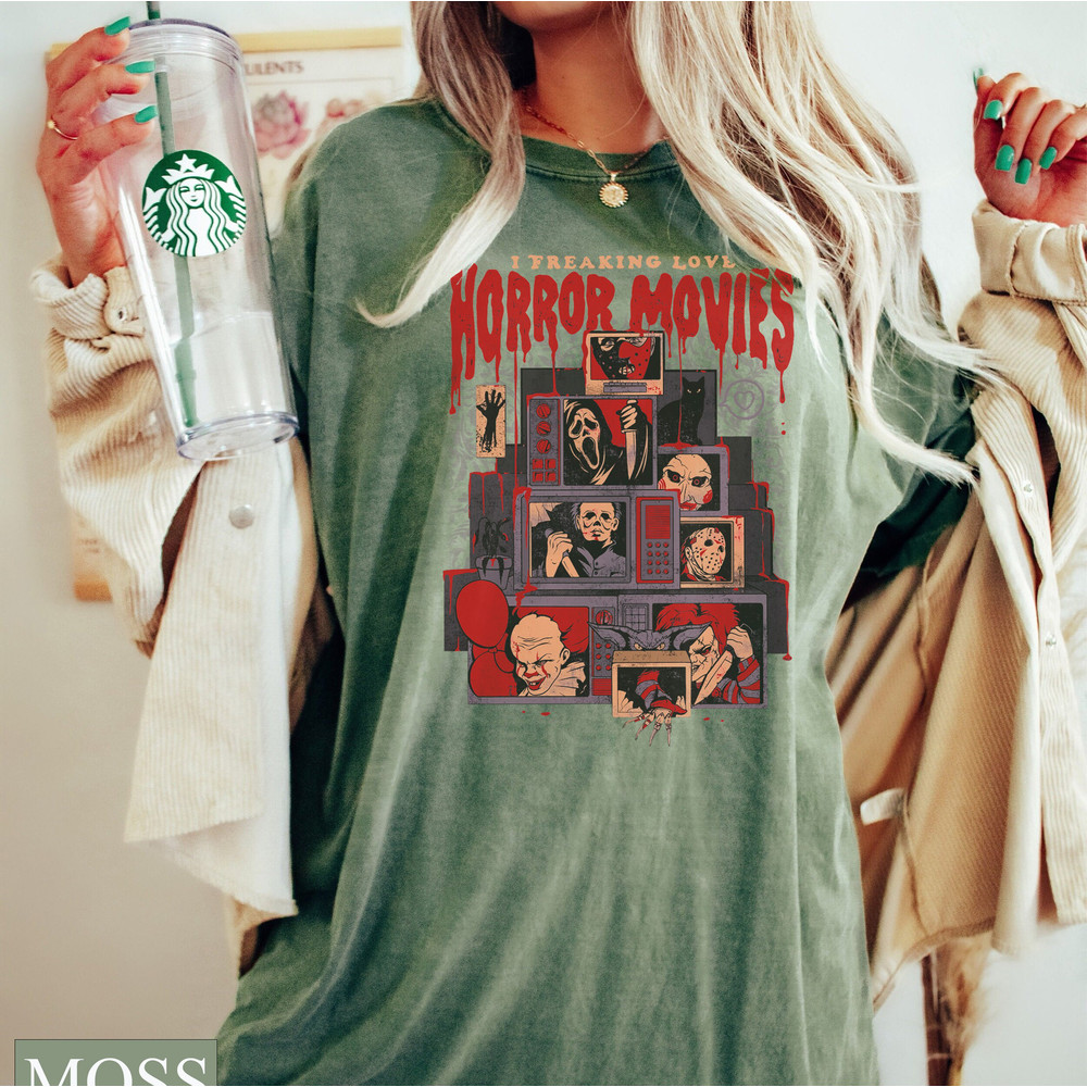 Horror Movies Comfort Colors Tee, Horror Movie Fan Gift, Vintage 90s Halloween Movies, Serial Killer Shirt, Family Holiday Spooky Fall Shirt - 5.jpg