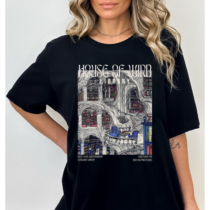 House of Wind Library Shirt, Velaris Shirt, Acorta Shirt, SJM Book Shirt, Throne of Glass Shirt, Bookish Shirt, Book Club, Reading Shirt - 2.jpg