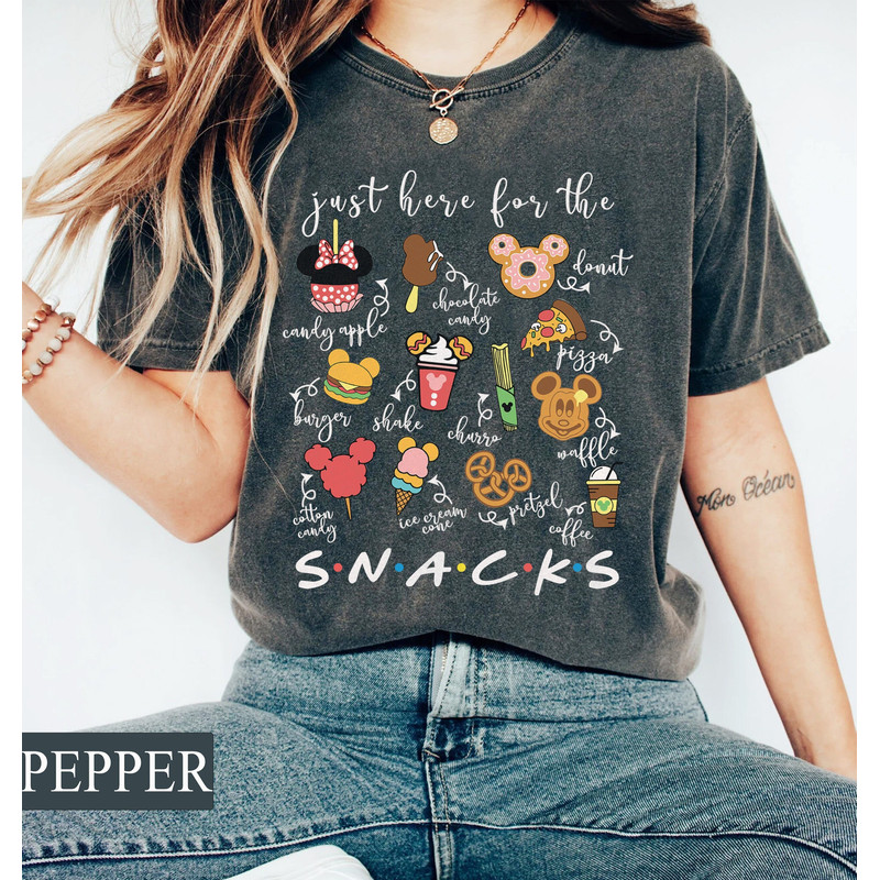Just Here for the Snacks Comfort Colors Tee, Disney Sweatshirt, Disney Mickey Minnie Shirt, Magical Kingdom Shirt, Disney Family Vacation - 1.jpg