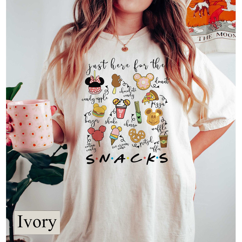 Just Here for the Snacks Comfort Colors Tee, Disney Sweatshirt, Disney Mickey Minnie Shirt, Magical Kingdom Shirt, Disney Family Vacation - 2.jpg