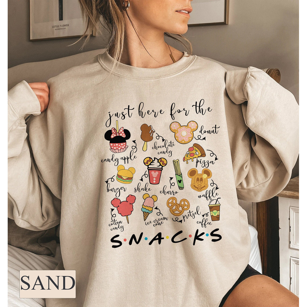 Just Here for the Snacks Tee, Disney Sweatshirt, Disney Mickey Minnie Shirt, Magical Kingdom Shirt, Disney Family Vacation, Drinks and Foods - 1.jpg