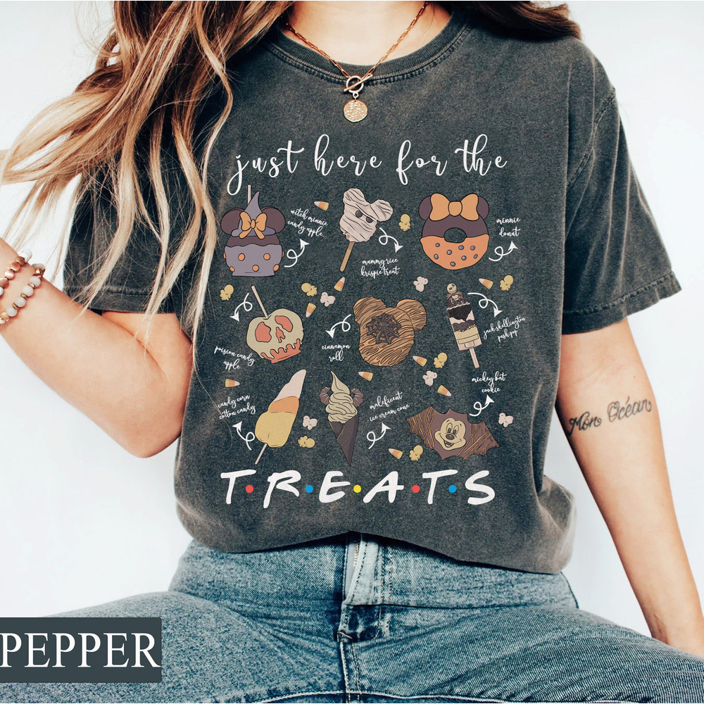 Just Here for the Treats Comfort Colors Tee, Disney Mickey Minnie Halloween Shirt, Trick or Treat Shirt, Halloween Party Shirt, Disney Witch - 2.jpg