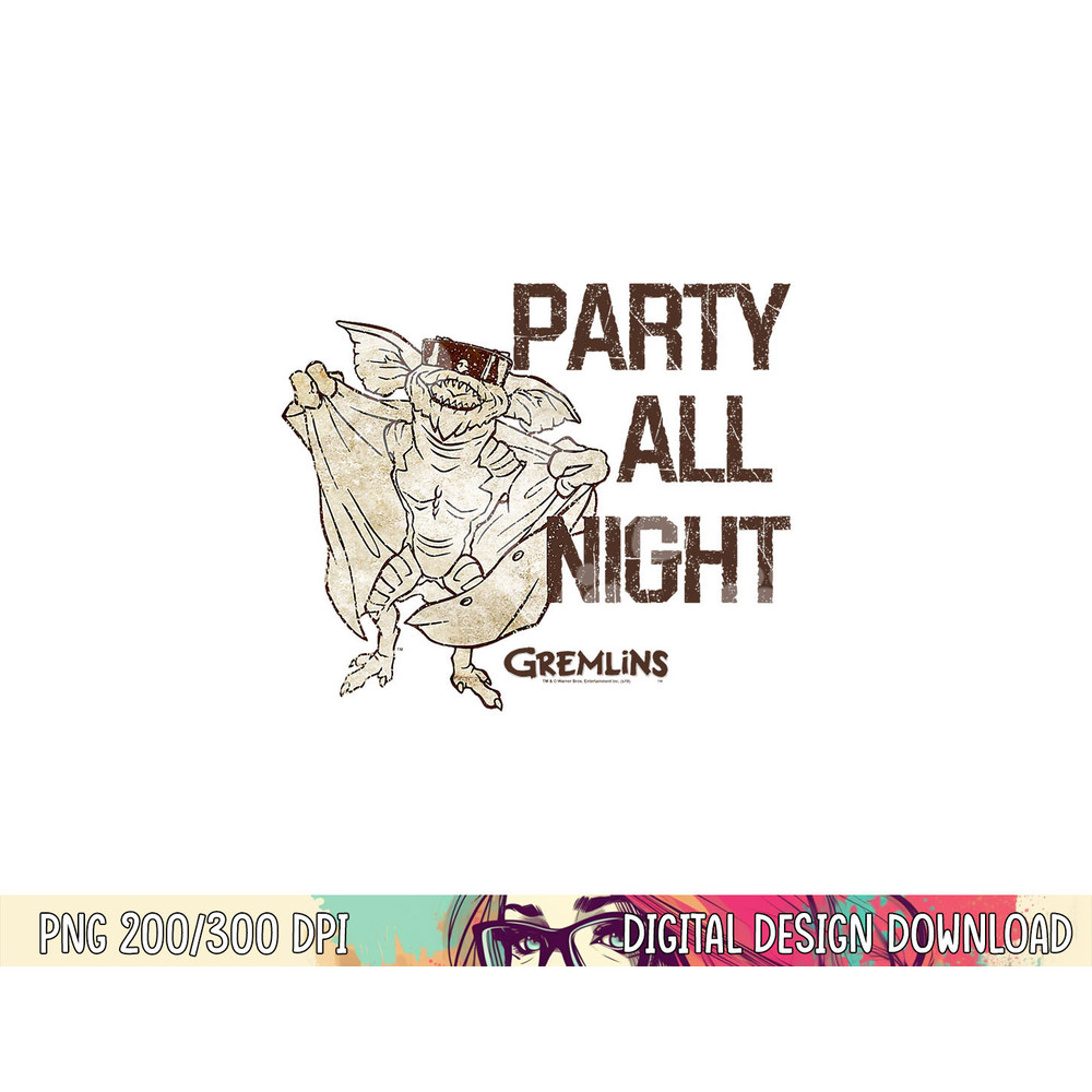 Gremlins Party All Night png, sublimation .jpg