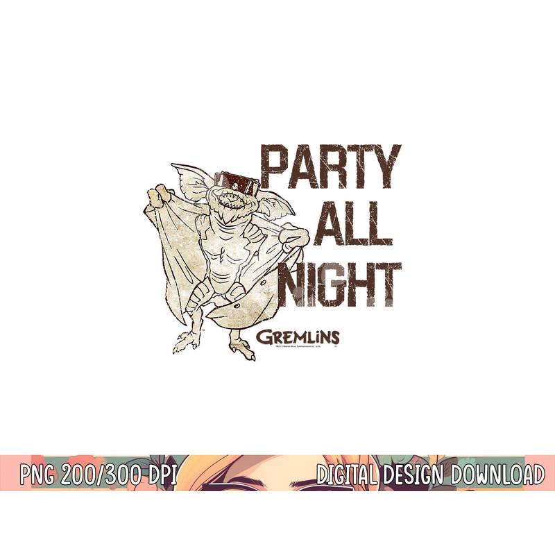 Gremlins Party All Night png, sublimation .jpg