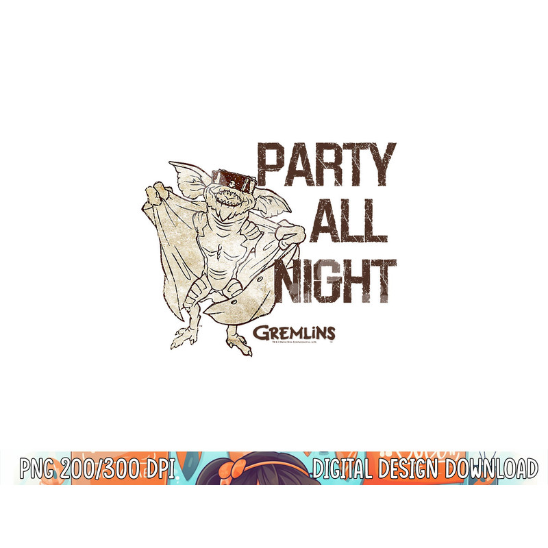 Gremlins Party All Night png, sublimation .jpg