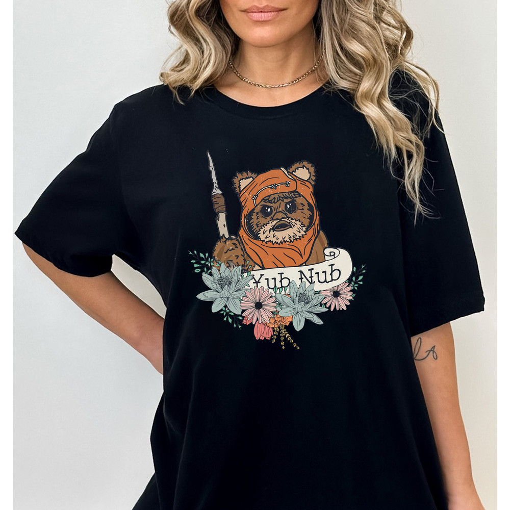 Retro Star Wars Wicket Ewok Endor Yub Nub Floral Shirt, Star Wars Family Shirt, Star Wars Birthday Shirt, May The 4th Be With You Shirt - 2.jpg