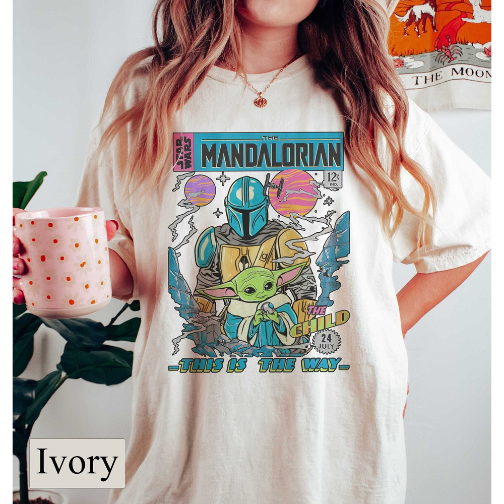 The Mandalorian Grogu Comfort Tee, The Child 24 July, Retro Mandalorian Shirt, Baby Yoda Shirt, Star Wars Shirt, Disney Shirt, Movie Fans - 2.jpg