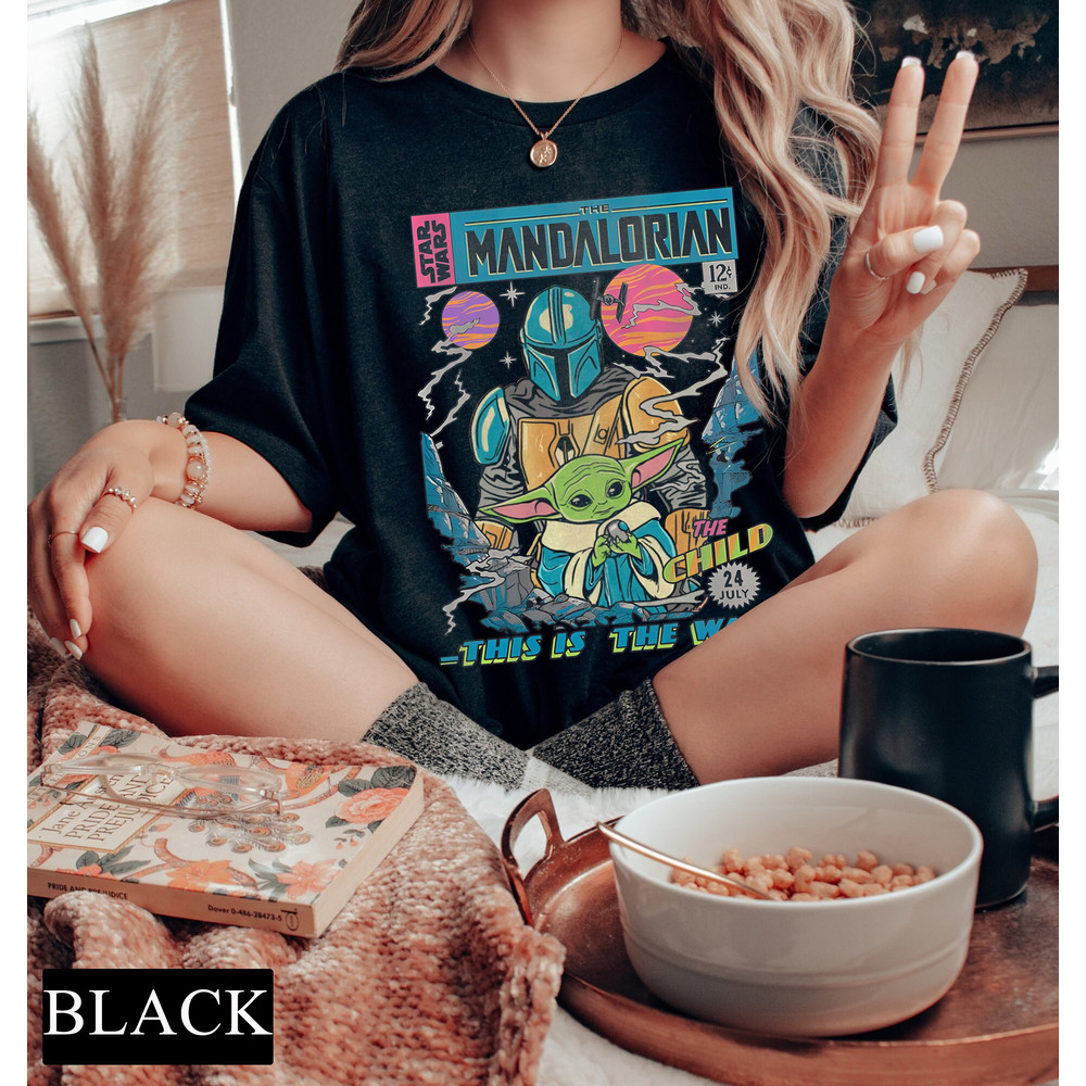 The Mandalorian Grogu Comfort Tee, The Child 24 July, Retro Mandalorian Shirt, Baby Yoda Shirt, Star Wars Shirt, Disney Shirt, Movie Fans - 4.jpg