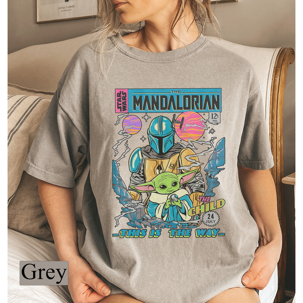The Mandalorian Grogu Comfort Tee, The Child 24 July, Retro Mandalorian Shirt, Baby Yoda Shirt, Star Wars Shirt, Disney Shirt, Movie Fans - 5.jpg