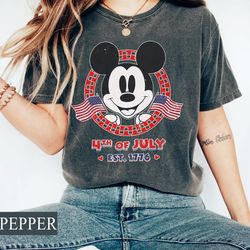 vintage disney 4th of july comfort colors tee, retro mi