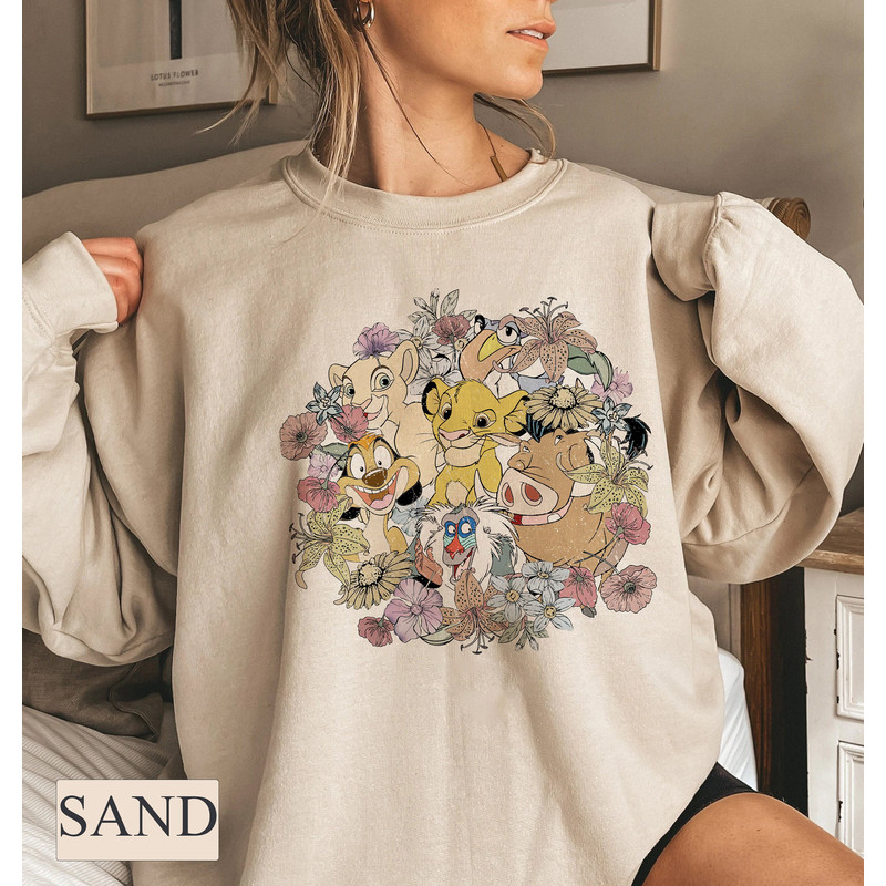 Vintage Floral Lion King Shirt, Timon and Pumbaa Shirt, Floral Disney Shirt, Disney Women Shirt, Disneyland Shirt, Disney Family Matching - 1.jpg