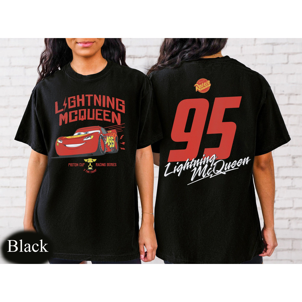 Vintage Lightning McQueen Shirt, Retro Disney Cars Pixar Shirt, Disney Cars Land, McQueen Birthday Shirt, Disney Kid Youth, Family Matching - 1.jpg