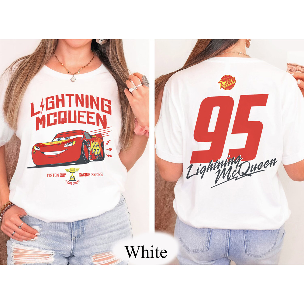 Vintage Lightning McQueen Shirt, Retro Disney Cars Pixar Shirt, Disney Cars Land, McQueen Birthday Shirt, Disney Kid Youth, Family Matching - 3.jpg