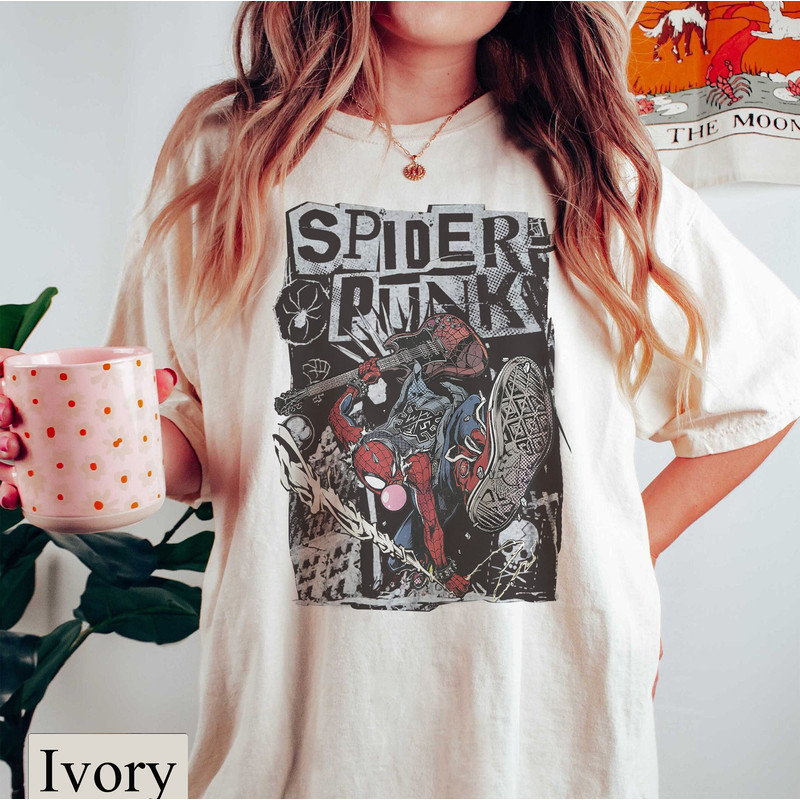 Vintage Spider Punk Comfort Tee, Spider-Punk Shirt, Spiderman Comic Shirt, Spider Man Across the Spider Verse Shirt, Marvel Fan Gift, MCU - 2.jpg
