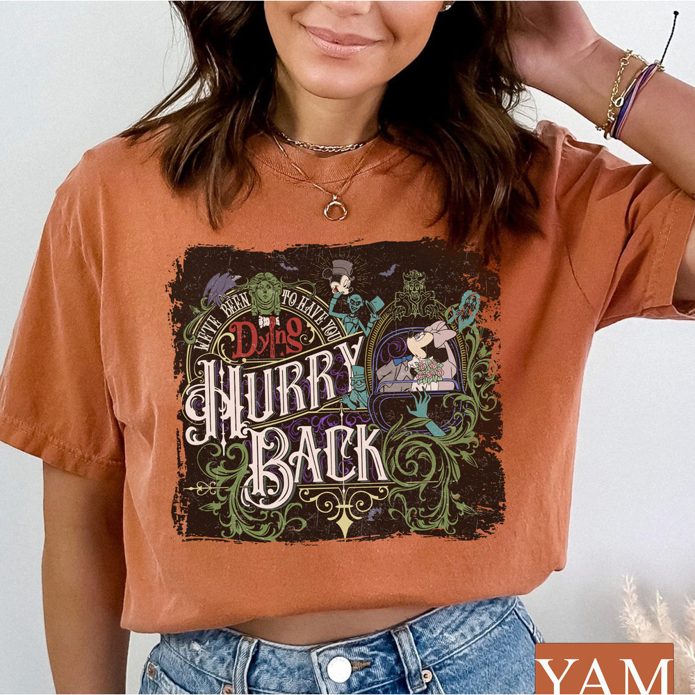 Vintage The Haunted Mansion Disney Mickey Minnie Comfort Colors, Disney Halloween Party Shirt, Fall Vibes Shirt, Tis The Season Shirt - 3.jpg