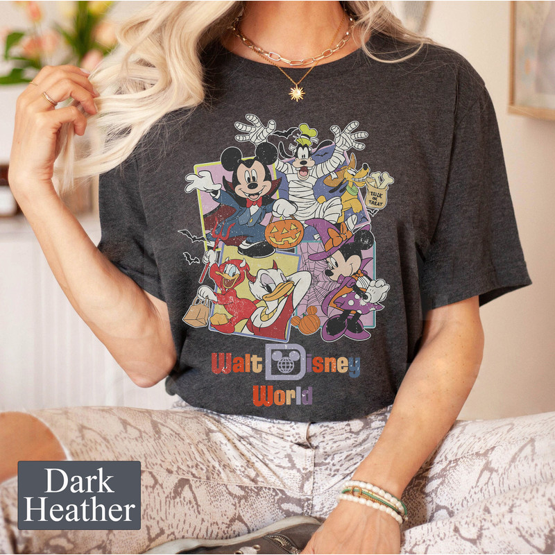 Vintage Walt Disney World Mickey Minnie Friends Trick or Treat Unisex Shirt, Disney Halloween Party Shirt, Disney Halloween Family Matching - 3.jpg