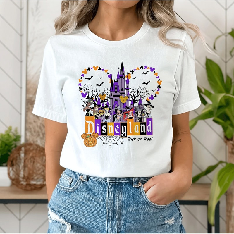 WDW Magic Kingdom Halloween Party Disney Princess Tee, Disneyland Halloween Trick or Treat Shirt, Spooky Season, Little Mermaid, Snow White - 1.jpg