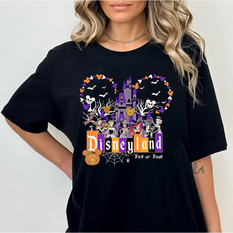 WDW Magic Kingdom Halloween Party Disney Princess Tee, Disneyland Halloween Trick or Treat Shirt, Spooky Season, Little Mermaid, Snow White - 5.jpg