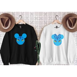 pandora avatar mickey minnie ears matching sweatshirt, family disney mickey mouse ears with avatar face, avatar fans,ava