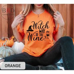 witch way to the wine, halloween shirt, halloween wine shirt, witch shirt, halloween costume shirt, unisex halloween, fu