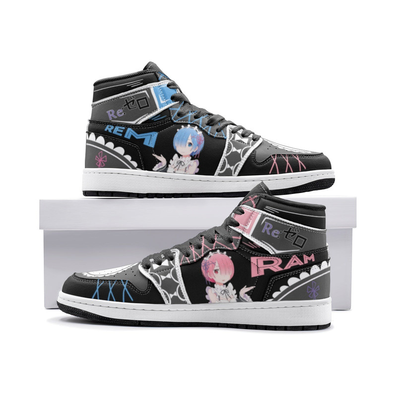 Rem and Ram Re Zero JD1 Shoes, Rem and Ram Re Zero Jordan 1 Shoes, Rem and Ram Shoes, Rem and Ram Shoes
