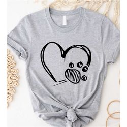 cat love t-shirt, gift for animal lovers, lovely paw shirt, cute cat t-shirt, paw love tee, mother's day gift, gift for