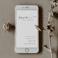 Electronic Save The Date Template, Modern Save the Date Text Invitation, Text Message Save The Date Evite, Mobile Phone