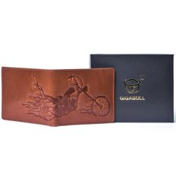 Men's Printed Brown Color Genuine Leather Coin Holder & Wallet