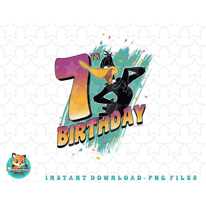 Looney Tunes Daffy Duck 7th Birthday png, sublimation, digital download.jpg
