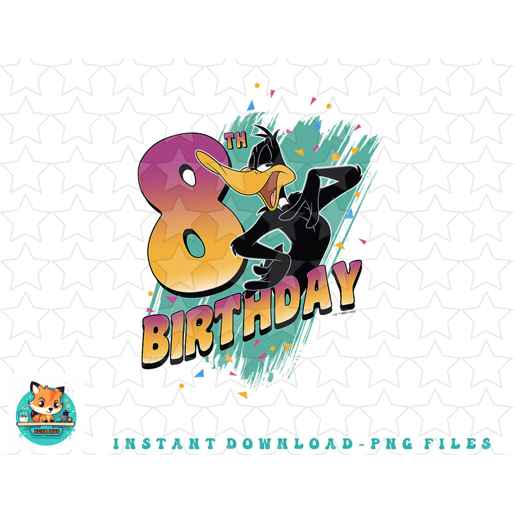 Looney Tunes Daffy Duck 8th Birthday png, sublimation, digital download.jpg