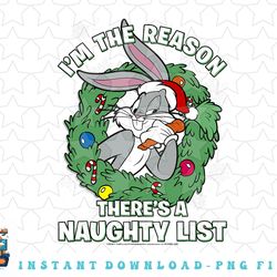 looney tunes christmas bugs reason theres a naughty list png, sublimation, digital download