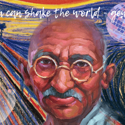 digital greeting card with the leader mahatma gandhi