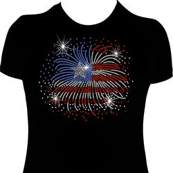 4th of july sparkle rhinestone mega bling shirt