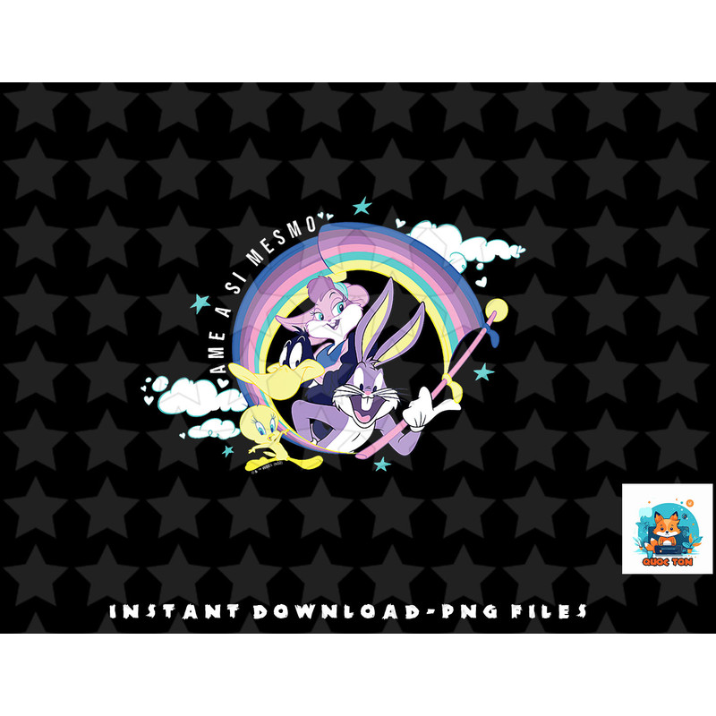 Looney Tunes Group Ame Pastel Rainbow Flag png, sublimation, digital download.jpg