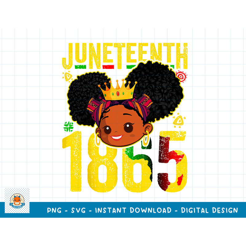 Juneteenth 1865 Brown Skin Princess African Girls Kids T-Shirt copy.jpg