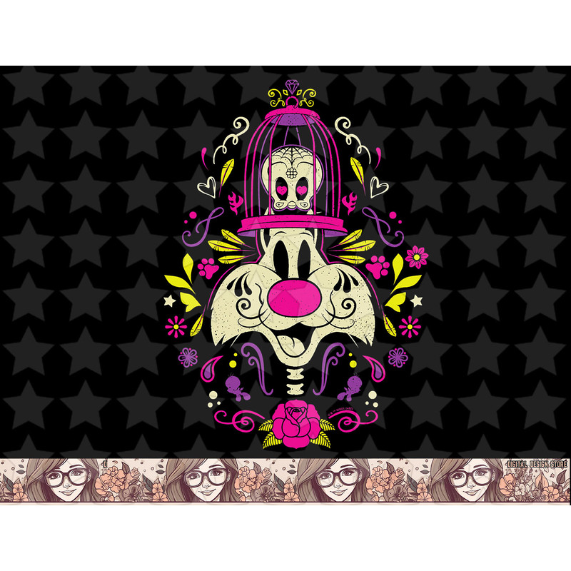 Looney Tunes Dia De Los Muertos Sylvester & Tweety Halloween png, sublimation, digital download .jpg