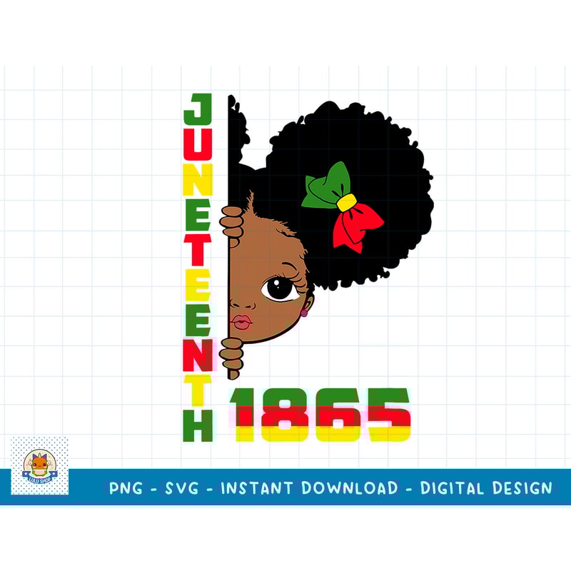 Juneteenth Celebrating 1865 Cute Black Girls Kids T-Shirt (2) copy.jpg