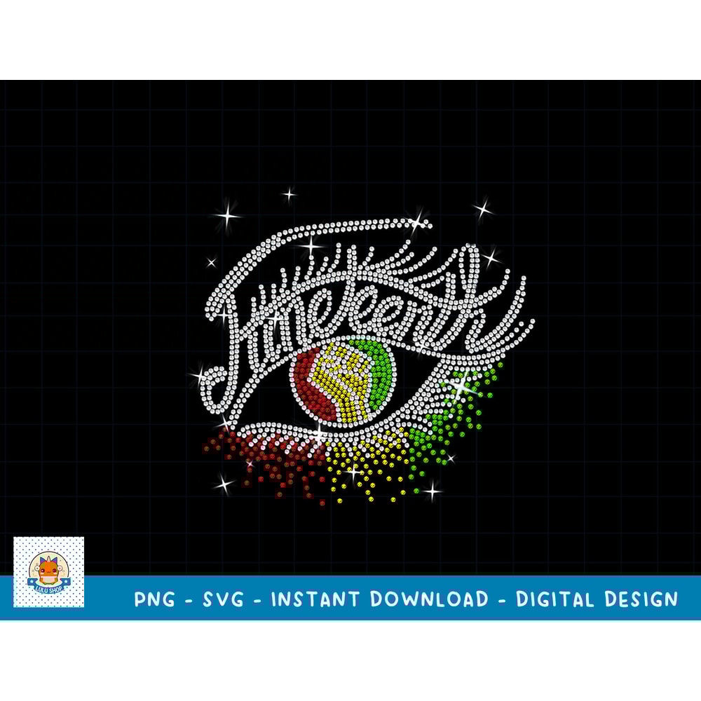 Juneteenth Eyes Rhinestone Black Women Queen Afro Black Girl T-Shirt copy.jpg