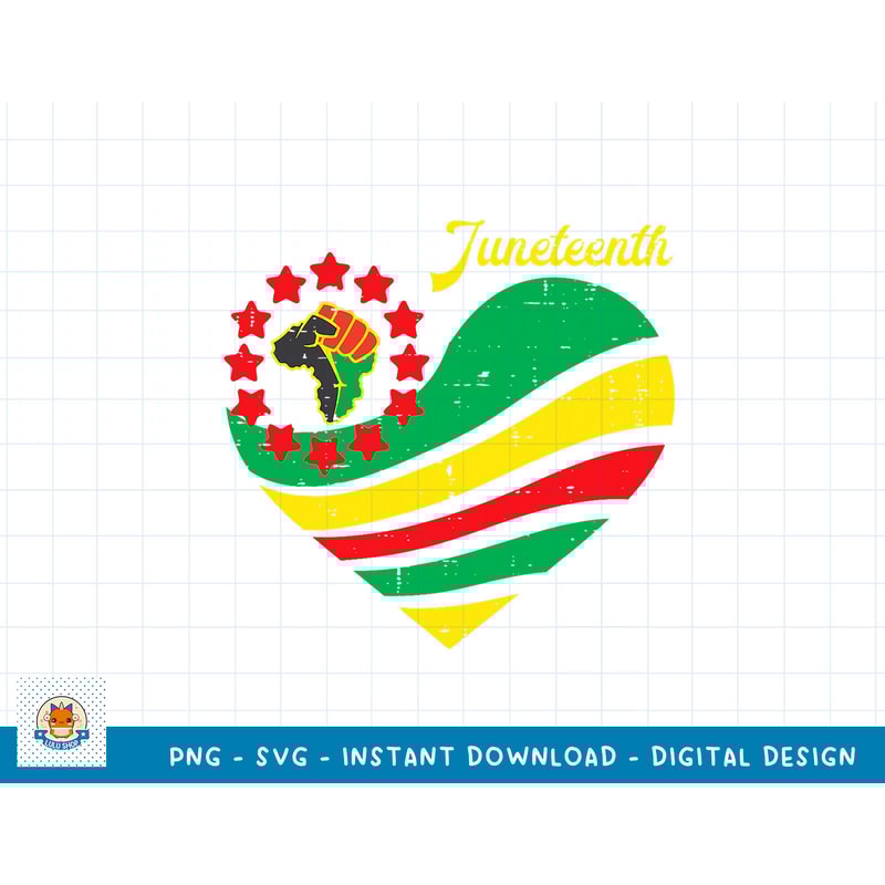 Juneteenth Heart Africa Fist June 19th 1865 Men Women Kids T-Shirt copy.jpg