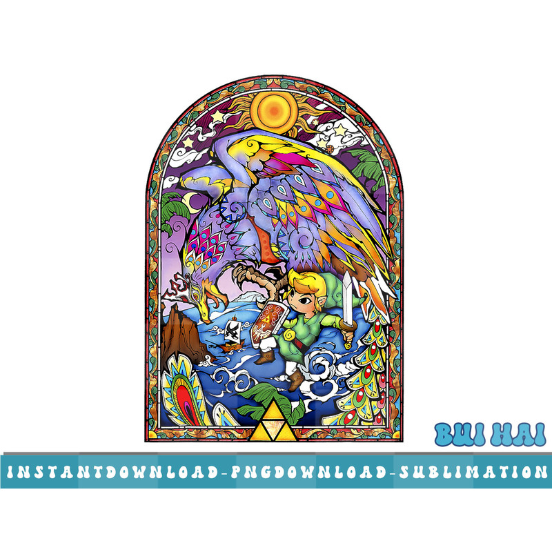Legend Of Zelda Link And Rito Stained Glass Portrait png, sublimate, digital download.jpg