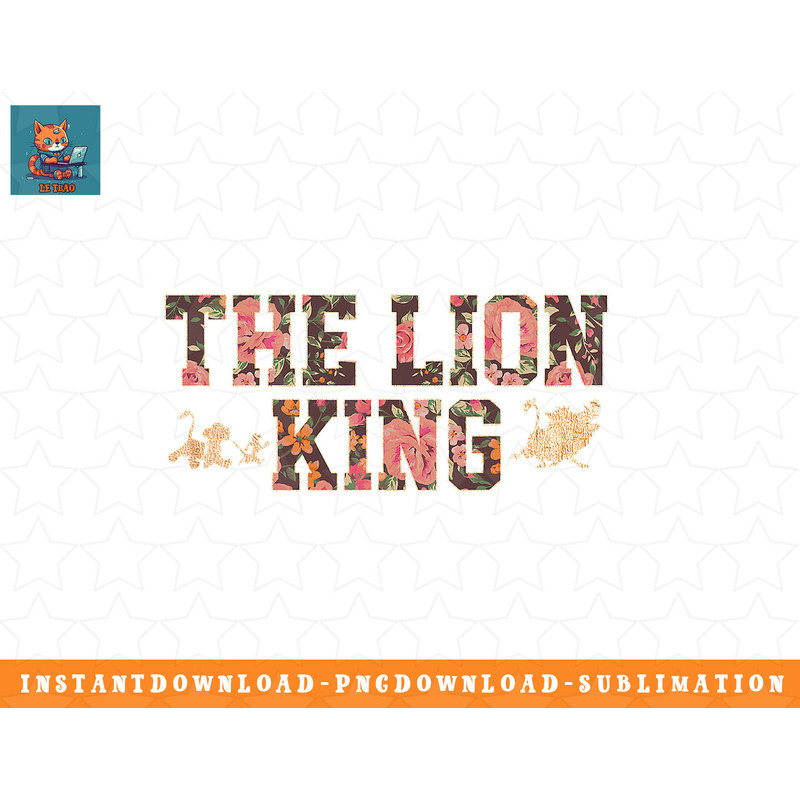 Disney The Lion King Floral Text Fill png, sublimation, digital download.jpg