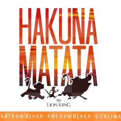 disney lion king hakuna matata sunset fill trio logo png, sublimation, digital download