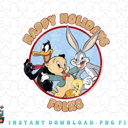 looney tunes christmas happy holidays folks png, sublimation, digital download