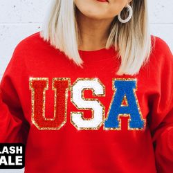 chenille patch 4th of july shirt for women, usa shirt, fourth of july 4th mommy and me outfits toddler patriotic shirt