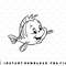 Disney The Little Mermaid Flounder Simple Black Outline png, sublimation, digital download.jpg