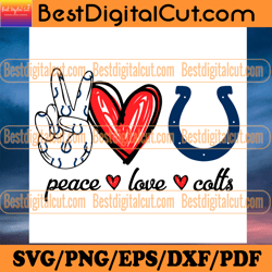 peace love colts svg, sport svg, football svg, foo