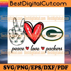 peace love packers svg, sport svg, football teams