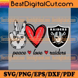 peace love raiders svg, sport svg, football teams